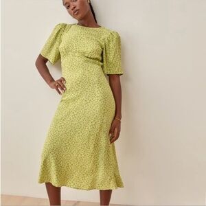 Reformation nat dress in light green floral NWT